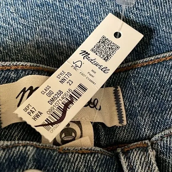 *Flaw* Madewell NWT Perfect Vintage Wide Leg High Rise Jean Size 23 in Heathcote