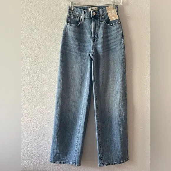 *Flaw* Madewell NWT Perfect Vintage Wide Leg High Rise Jean Size 23 in Heathcote