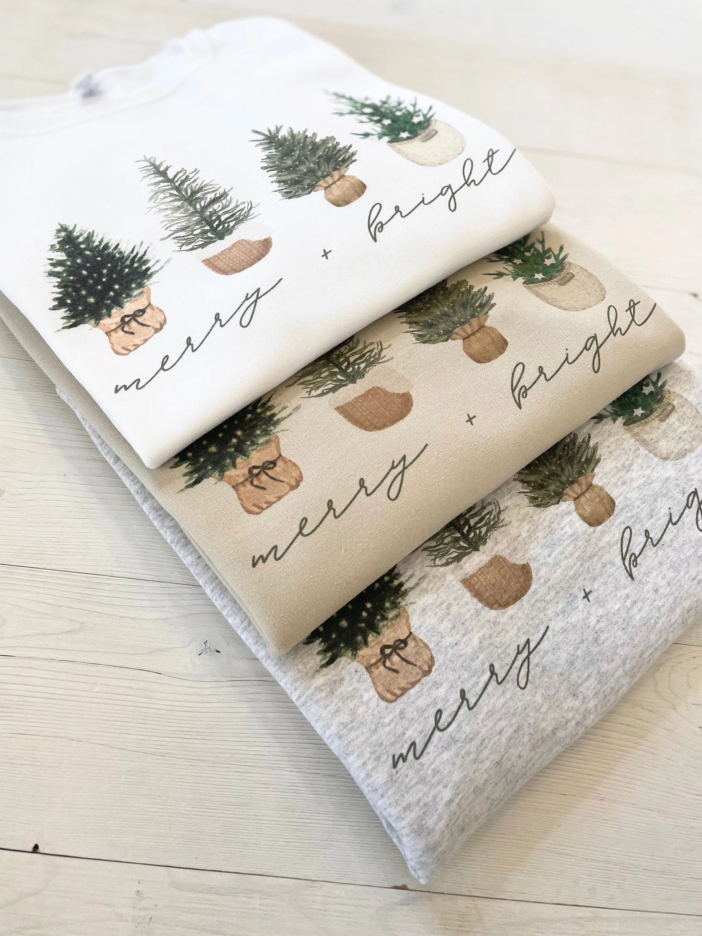 Four Basket Tree Womens Christmas Sweatshirt