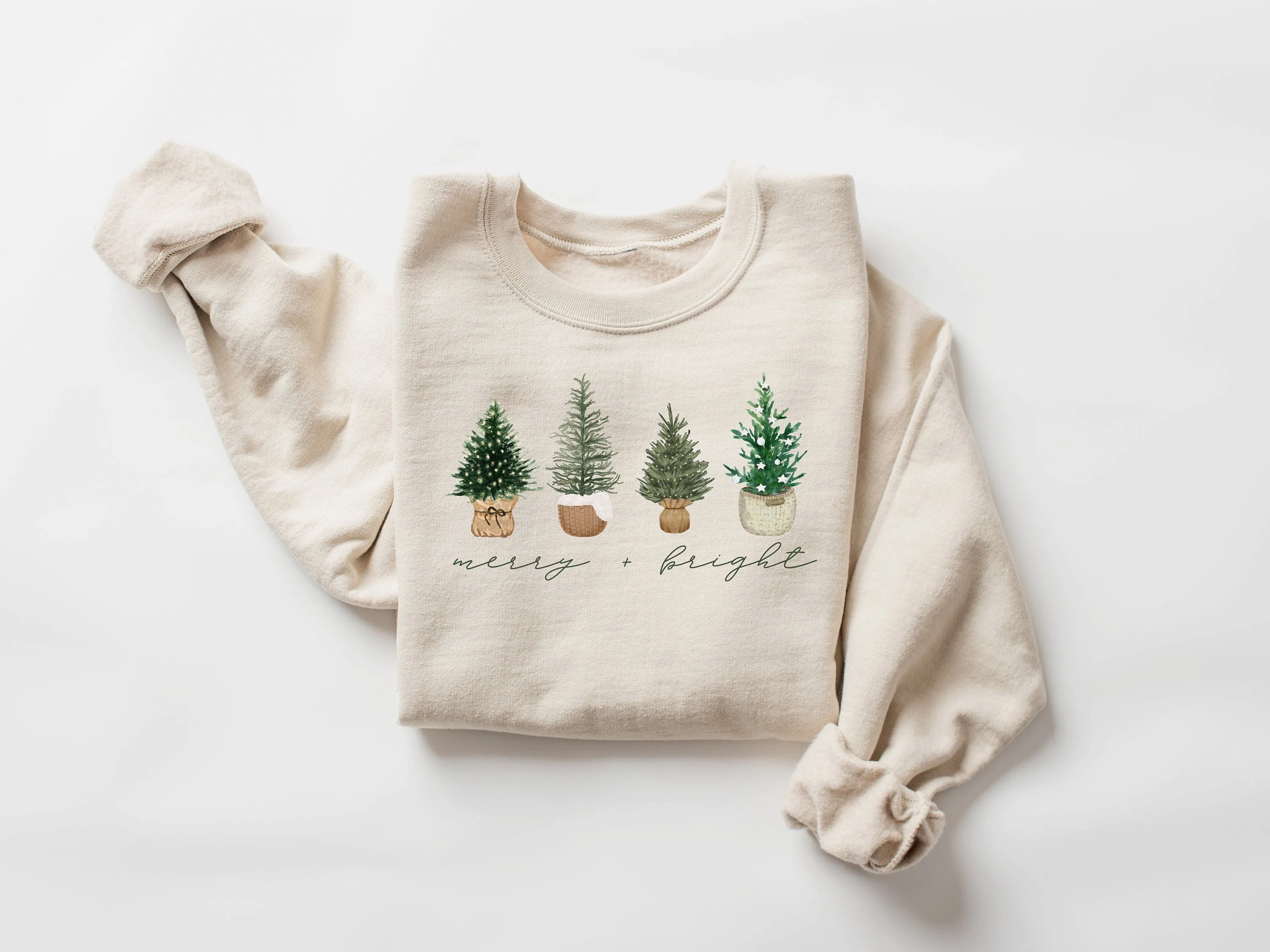 Four Basket Tree Womens Christmas Sweatshirt