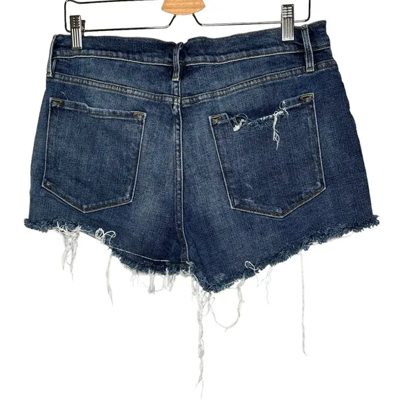 Frame Le Cutoff Denim Shorts in Sand Down