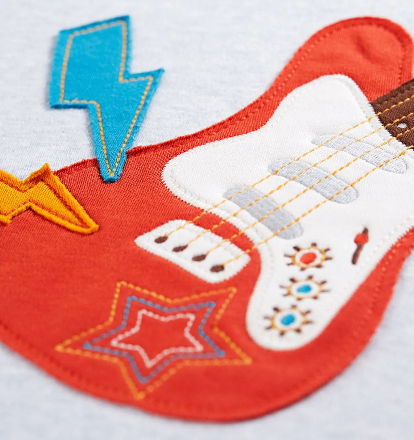 Frugi Adventure T-Shirt Grey Guitar