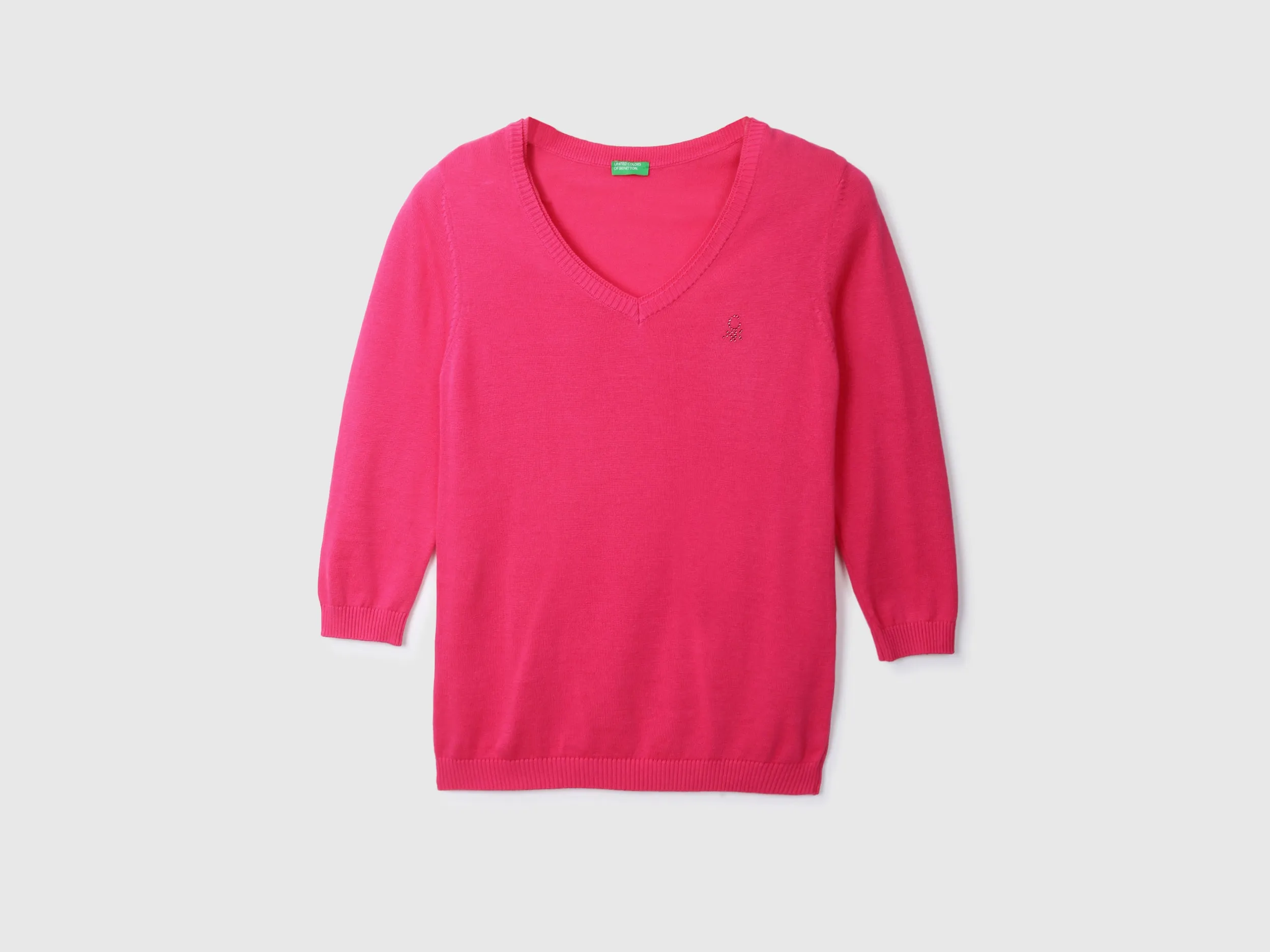 Fuchsia V-Neck Sweater