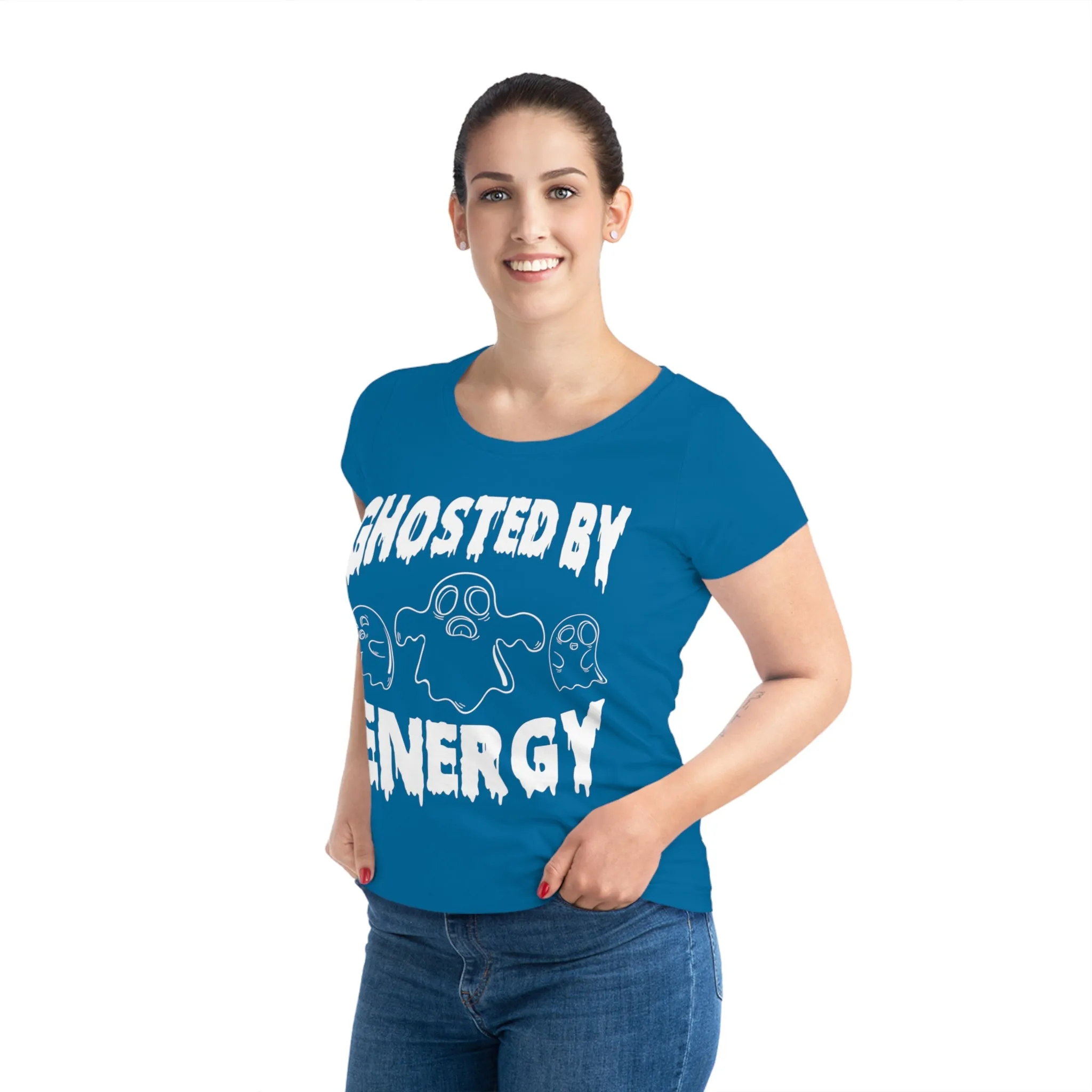 Ghosted by Energy with Spooky Ghosts, Women's Jazzer T-shirt (Dark), Printed