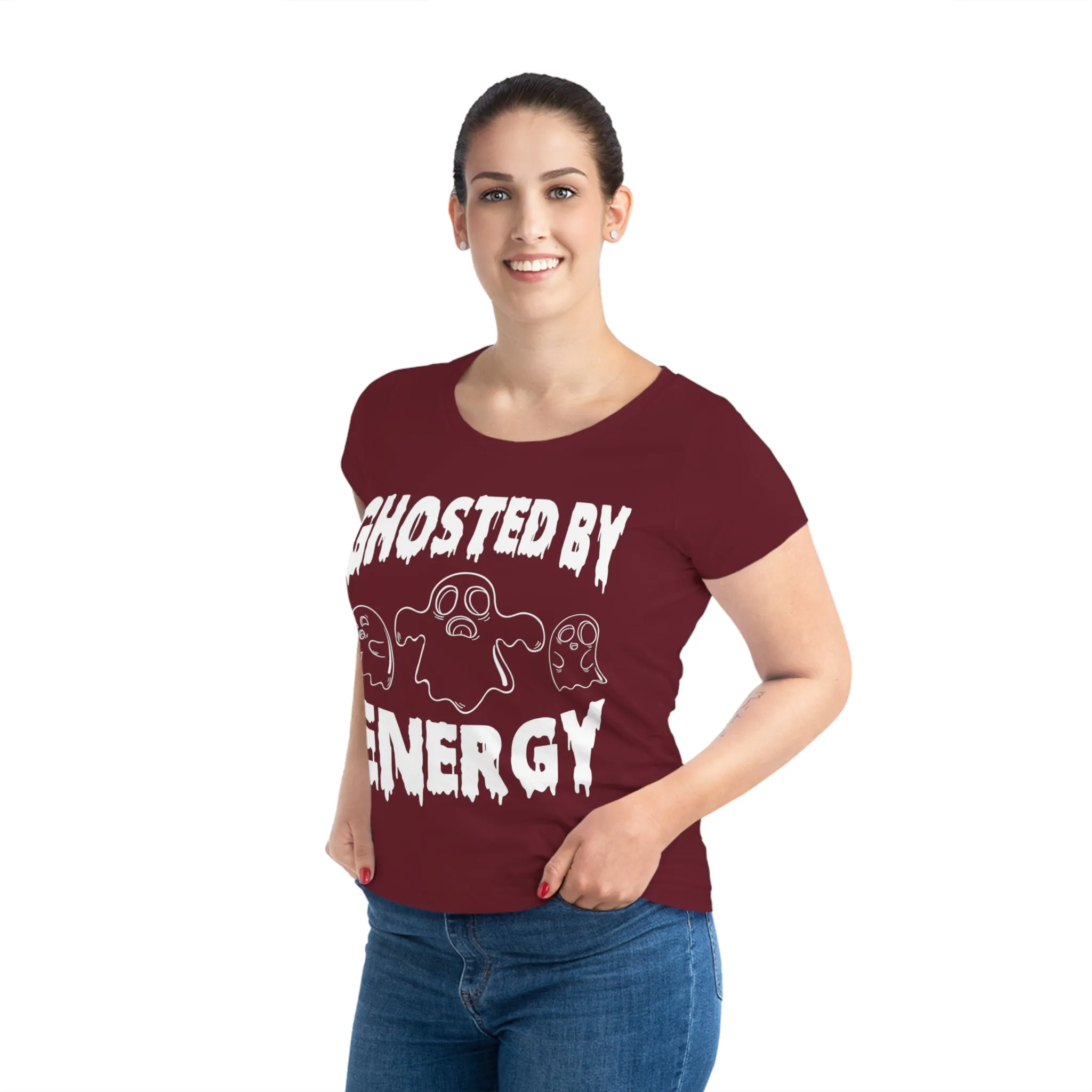 Ghosted by Energy with Spooky Ghosts, Women's Jazzer T-shirt (Dark), Printed