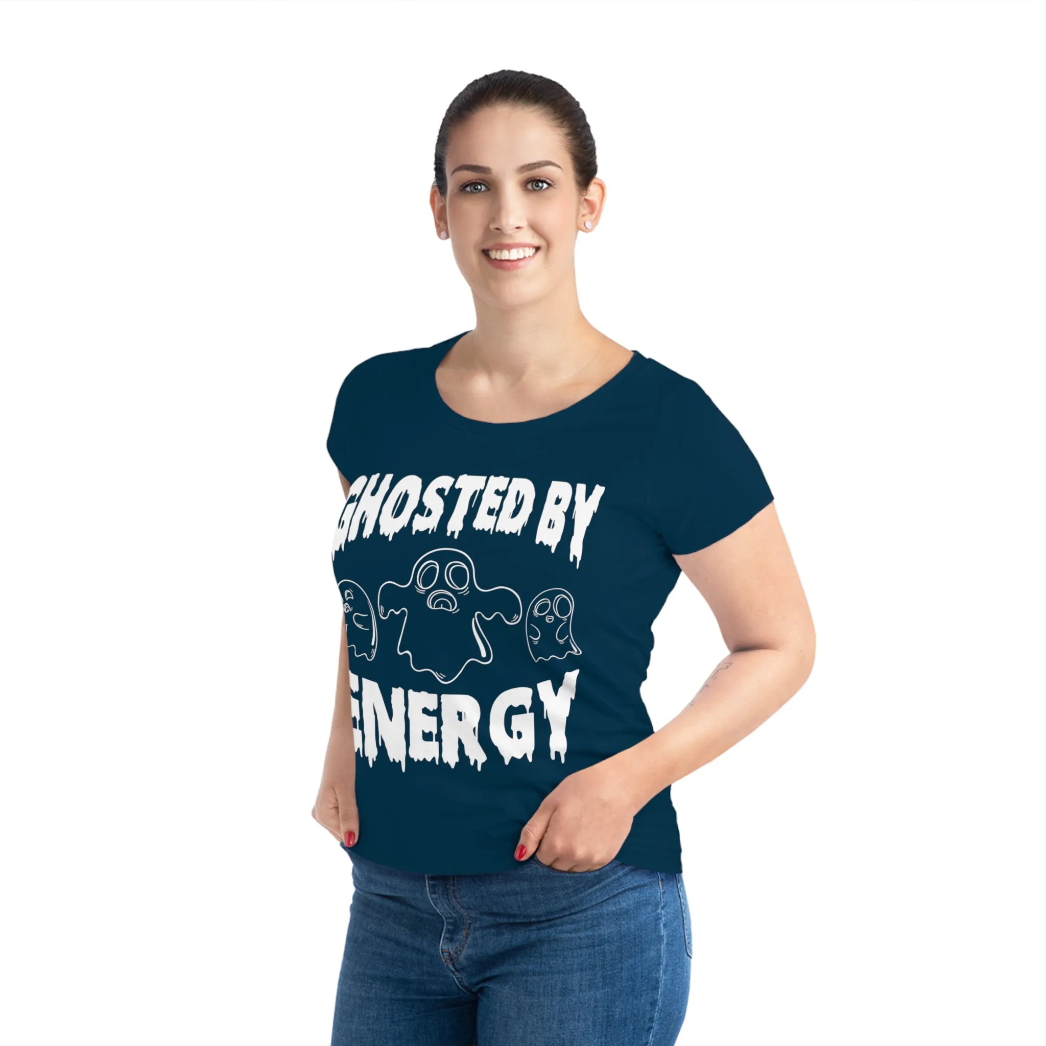 Ghosted by Energy with Spooky Ghosts, Women's Jazzer T-shirt (Dark), Printed