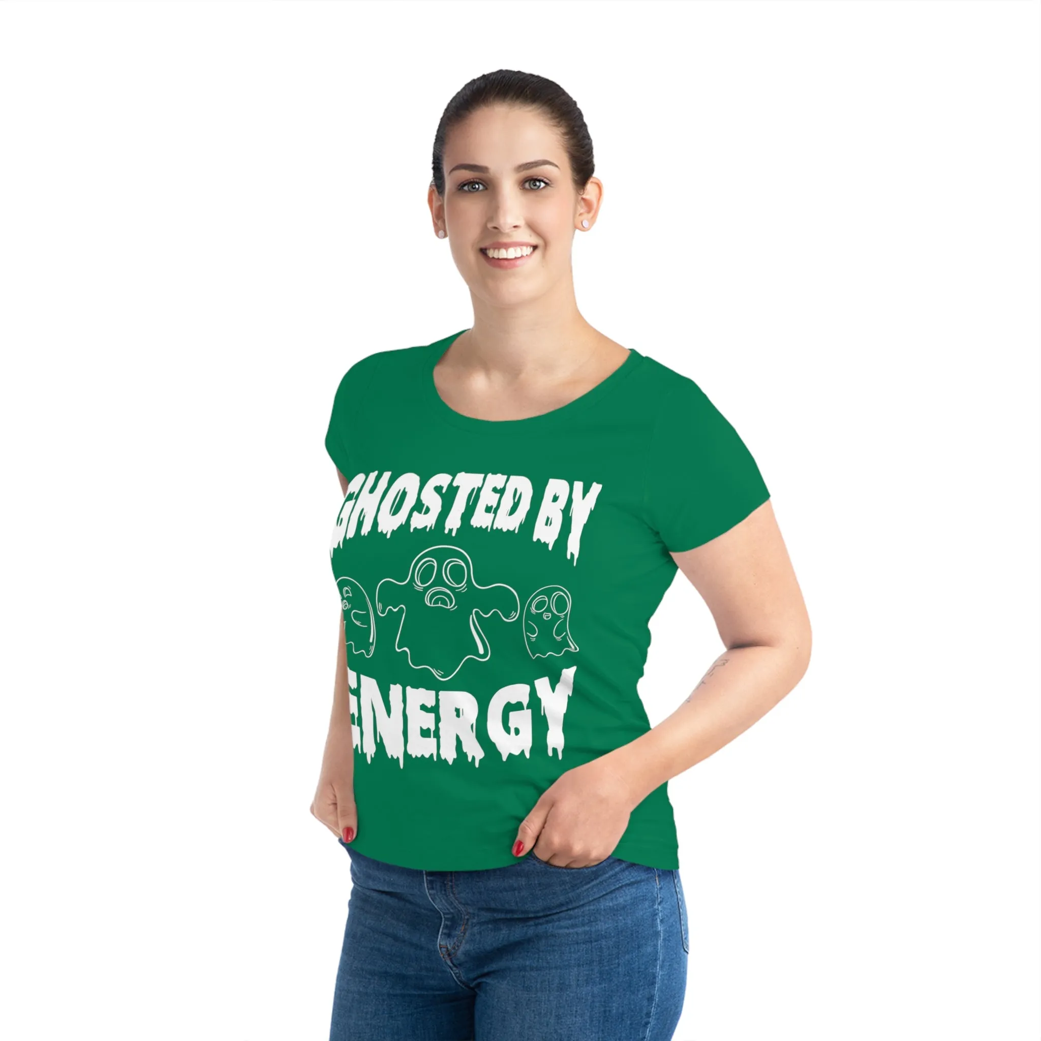 Ghosted by Energy with Spooky Ghosts, Women's Jazzer T-shirt (Dark), Printed