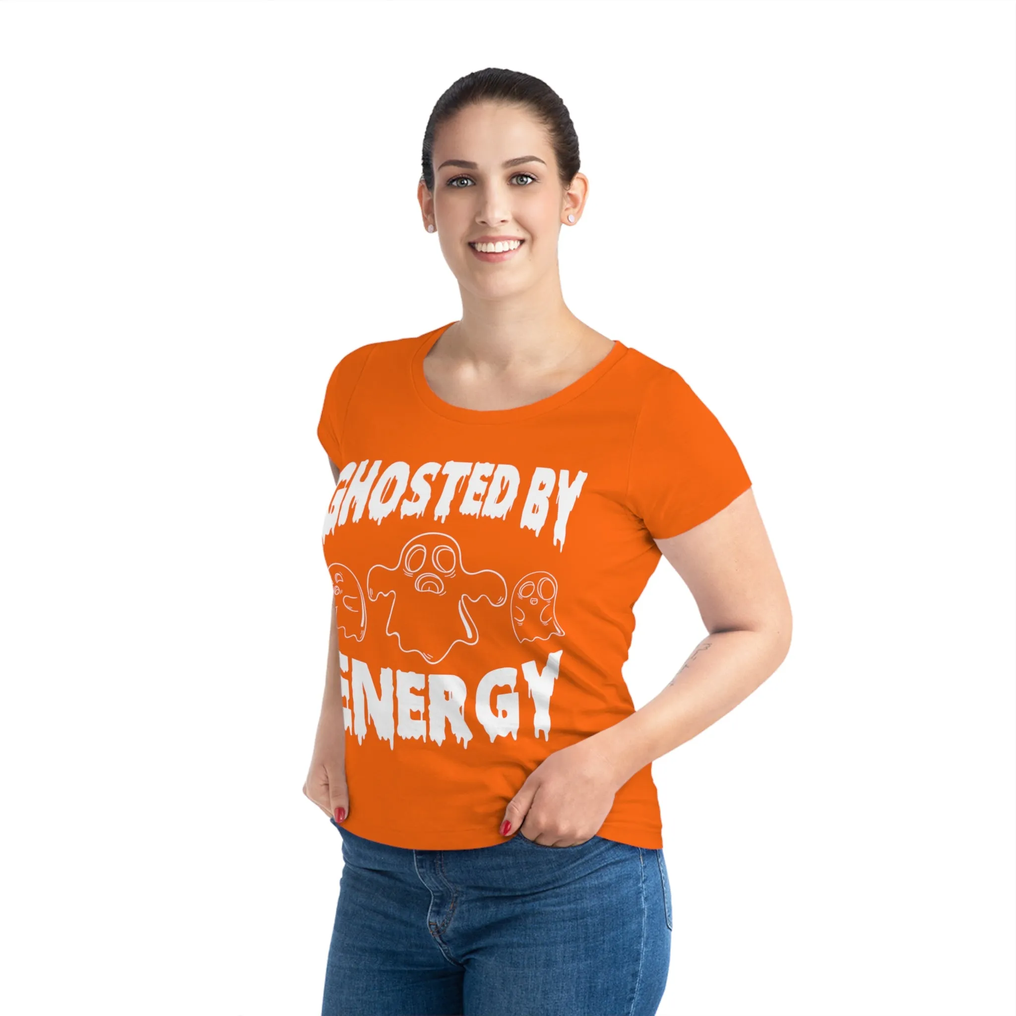 Ghosted by Energy with Spooky Ghosts, Women's Jazzer T-shirt (Dark), Printed