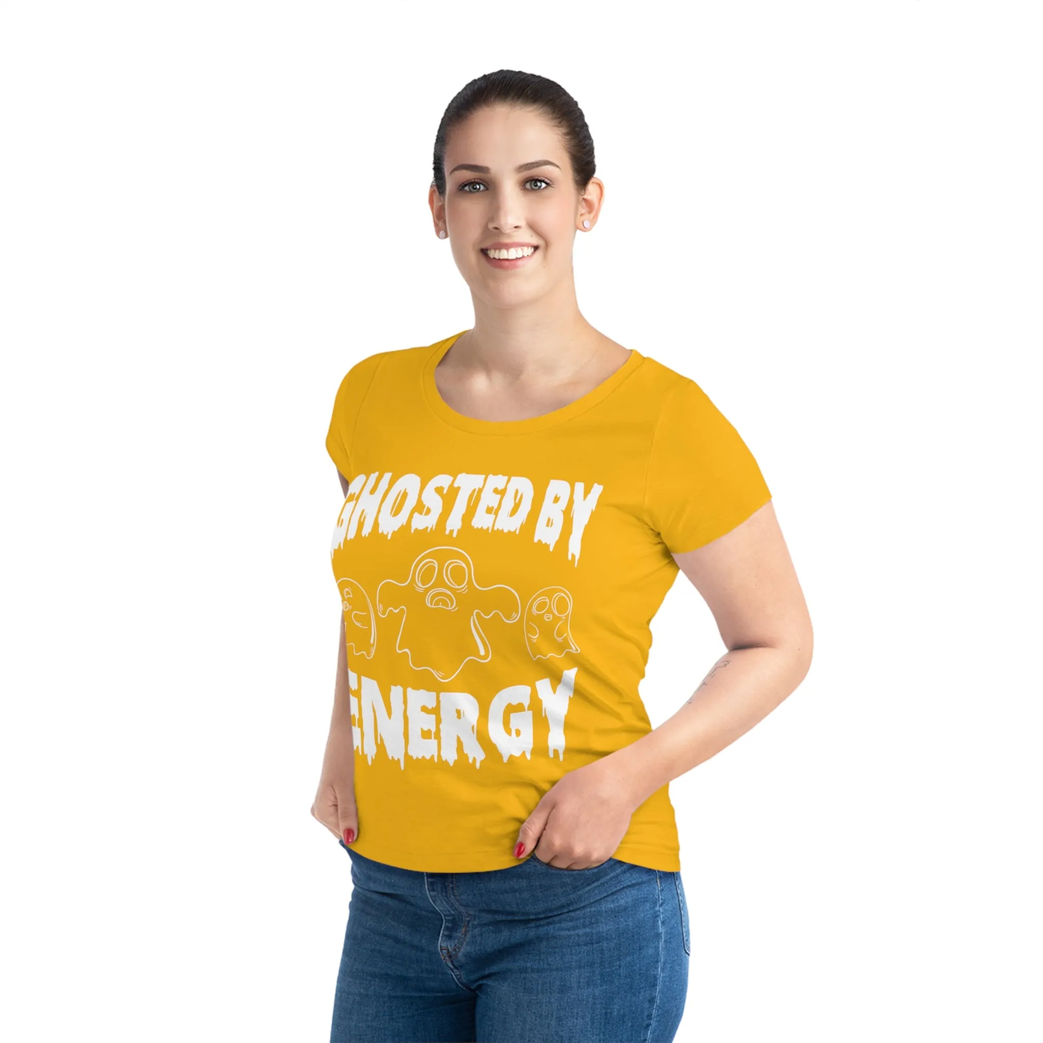Ghosted by Energy with Spooky Ghosts, Women's Jazzer T-shirt (Dark), Printed