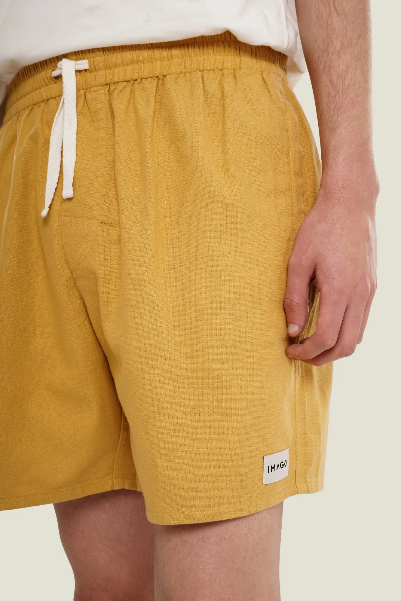 Gold Linen Shorts