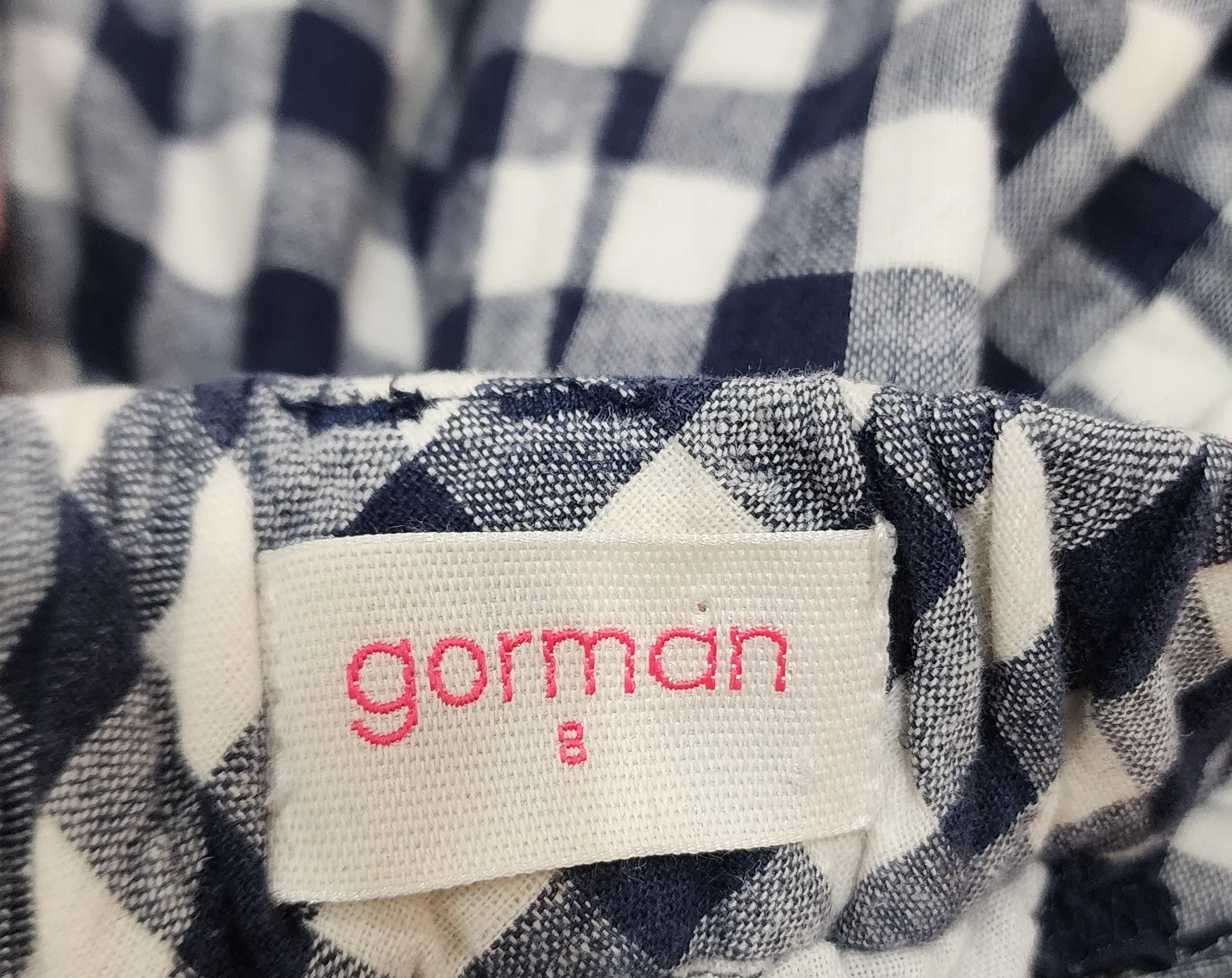 Gorman blue gingham shorts size 8 (small fit)