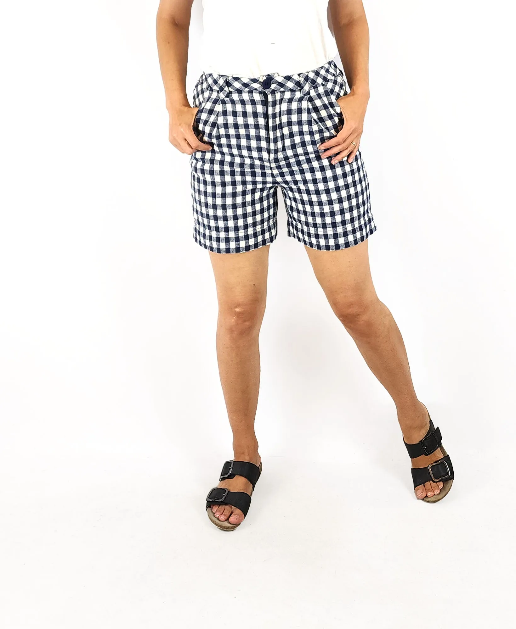 Gorman blue gingham shorts size 8 (small fit)