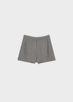 Grey Pleated Shorts
