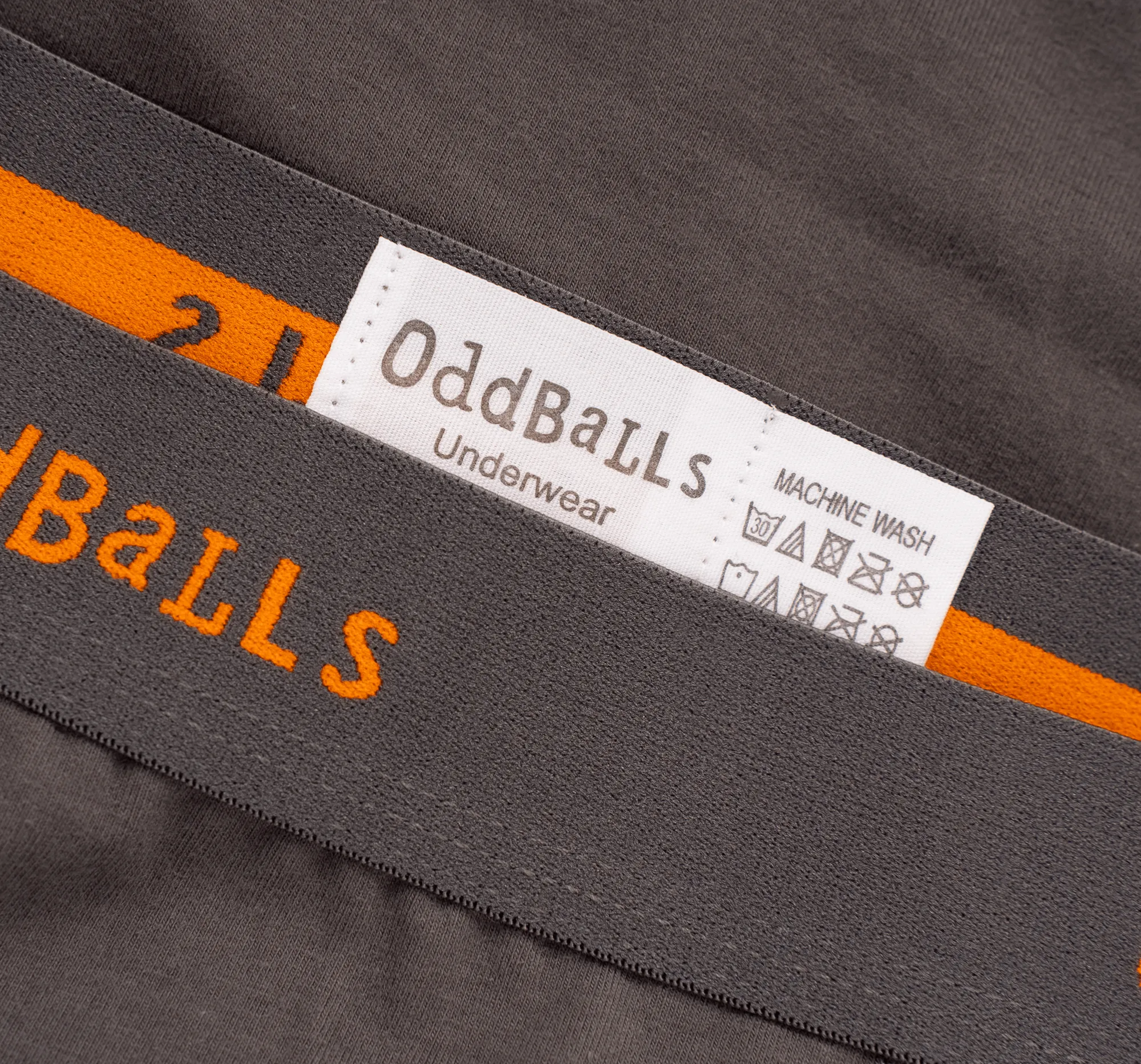 Grey/Orange - Mens Boxer Shorts