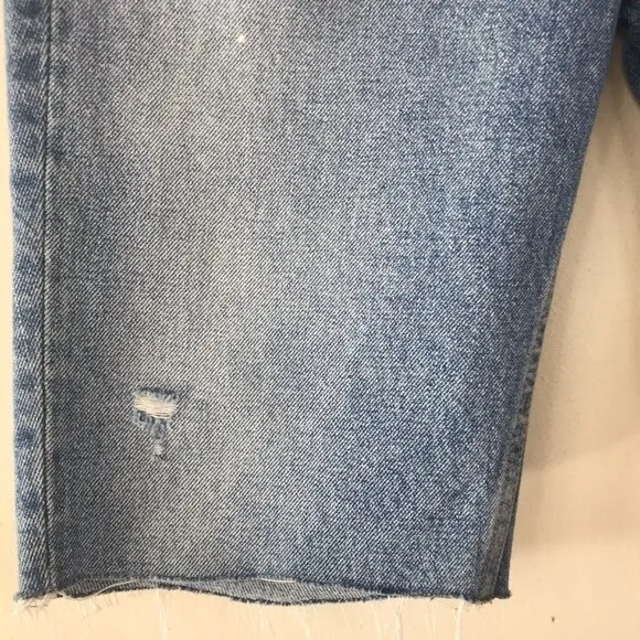 Grlfrnd Beverly One For The Road Denim Long Bermuda Boyfriend Jean Shorts 26