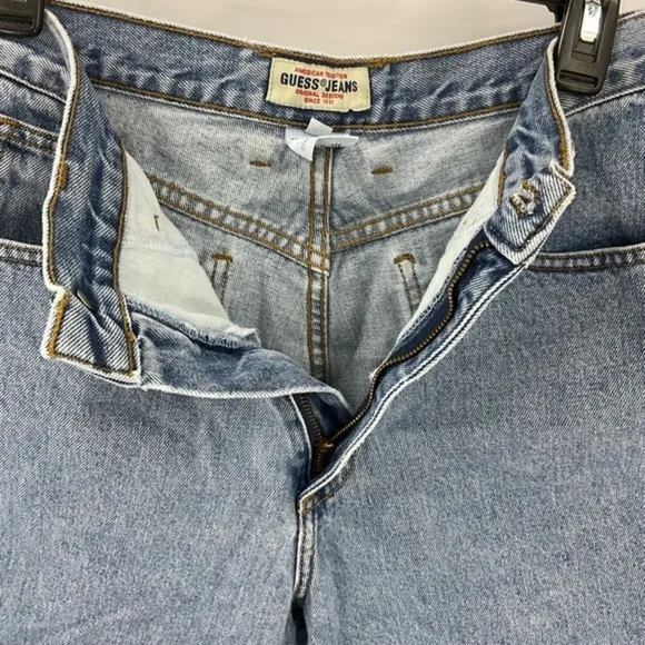 Guess vintage, y2k high-rise cuffed hemline denim shorts 30