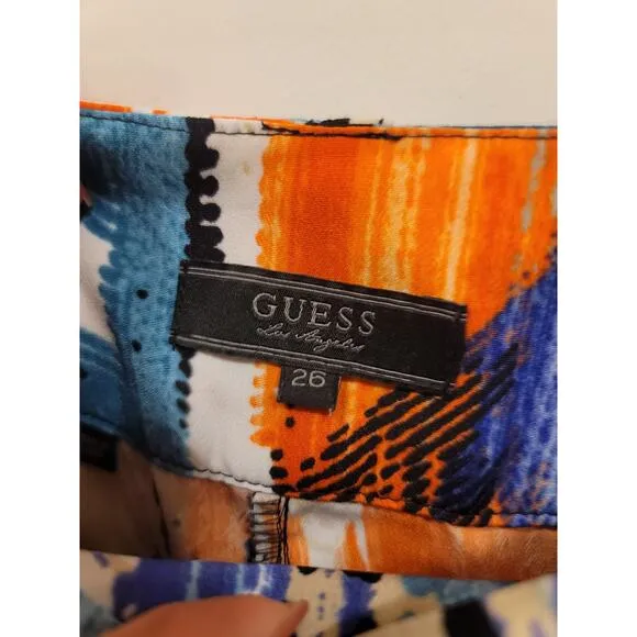 Guess Women's Multicolor Pleated Shorts with Belt