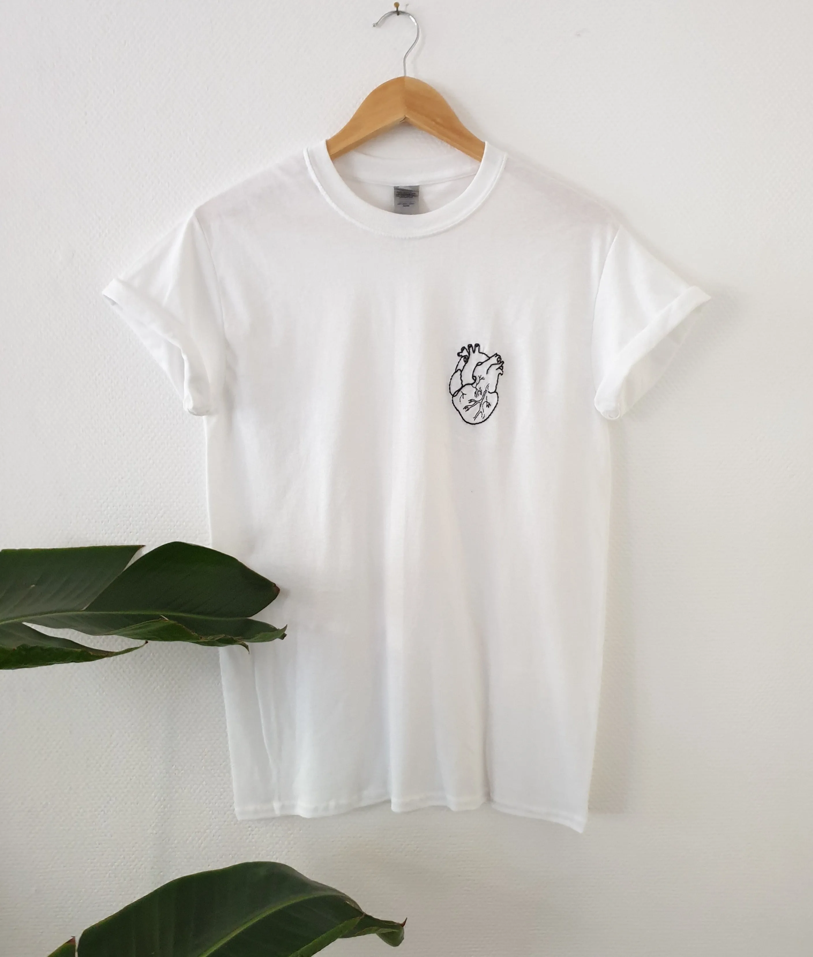 Hand Embroidered Anatomic Heart Shirt