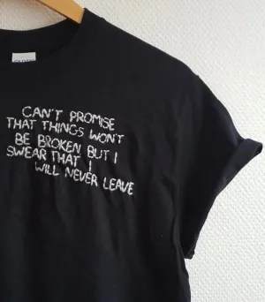Hand Embroidered Love Quote Shirt