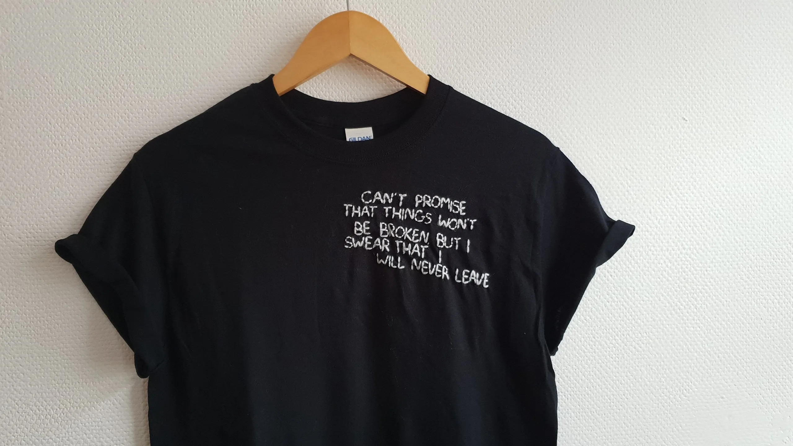 Hand Embroidered Love Quote Shirt