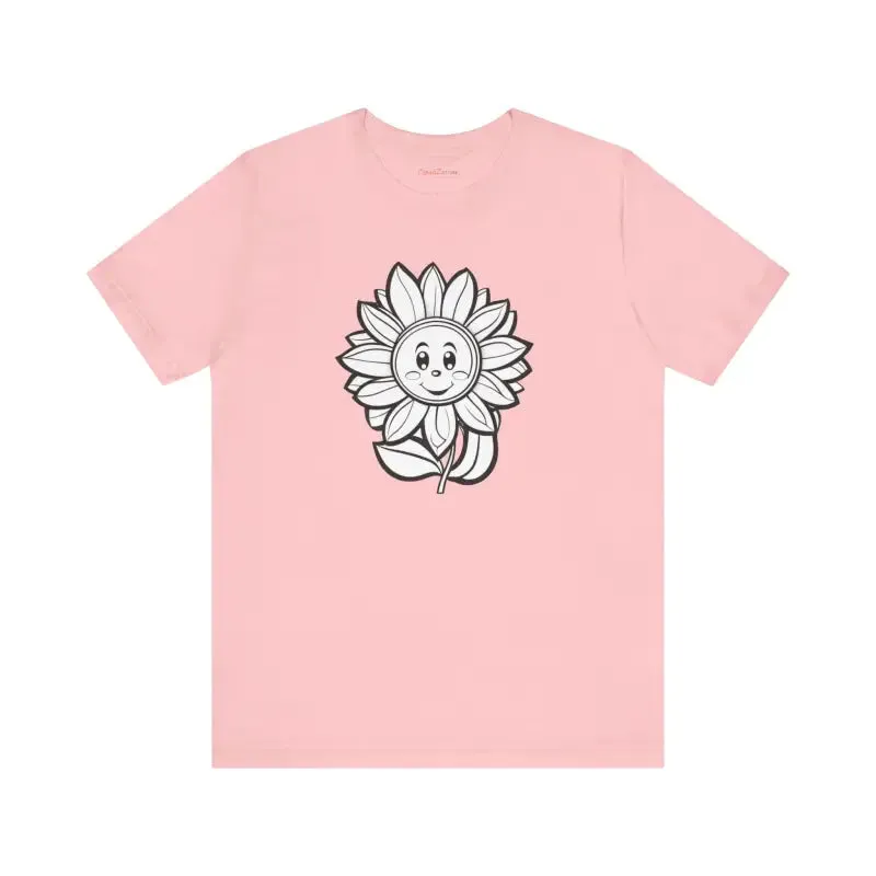Happy Flower Short Sleeve Tee with Comfy Cotton