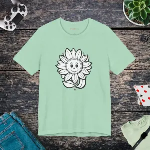 Happy Flower Short Sleeve Tee with Comfy Cotton