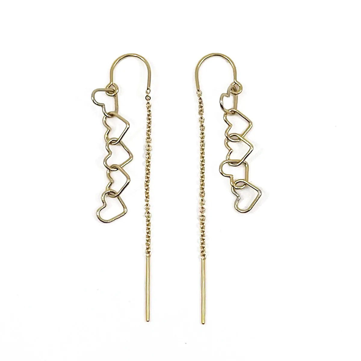 Heart Chain Threader Earrings