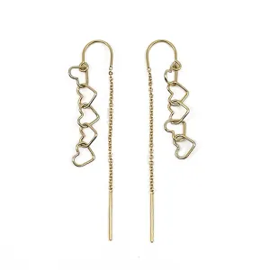 Heart Chain Threader Earrings
