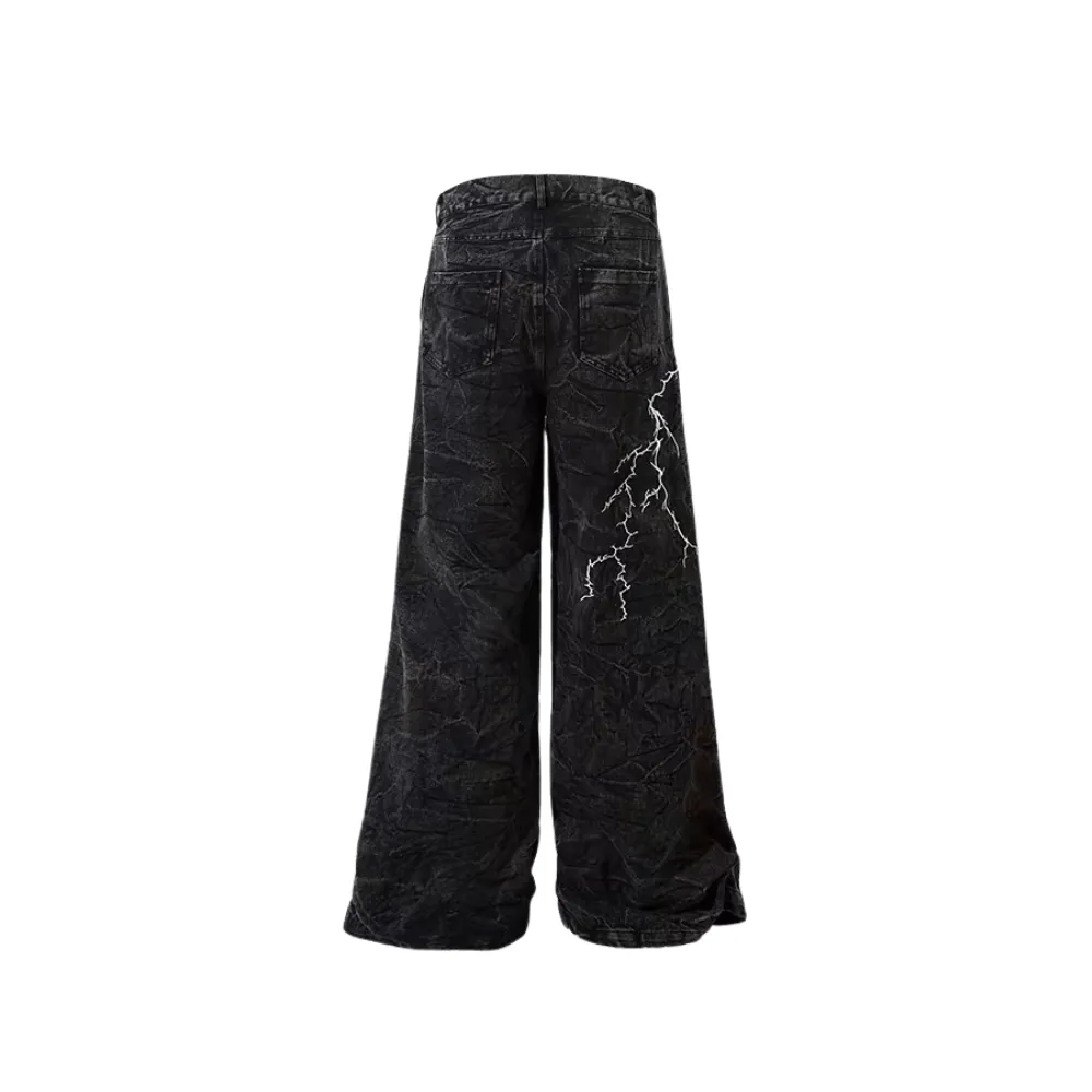High Street Hip-hop Distressed Washed Jeans
