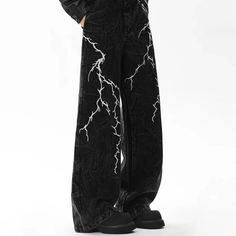 High Street Hip-hop Distressed Washed Jeans