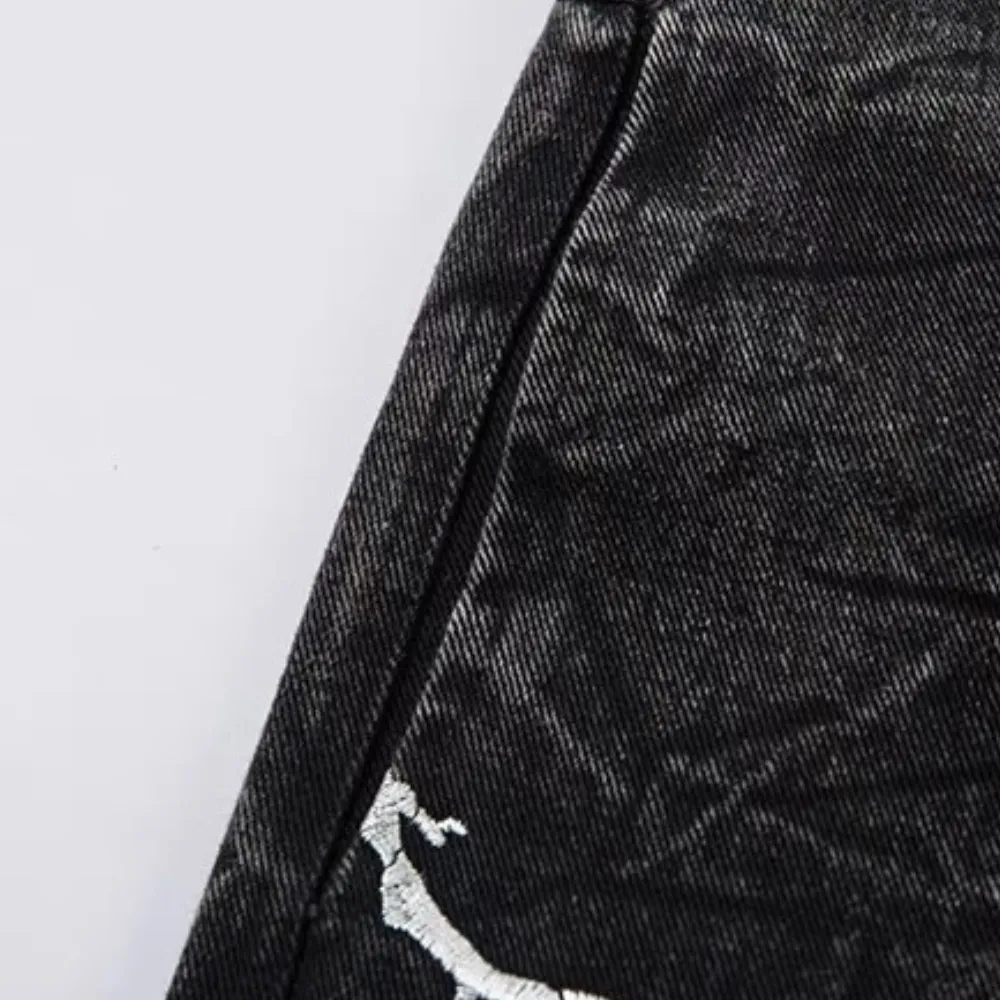 High Street Hip-hop Distressed Washed Jeans