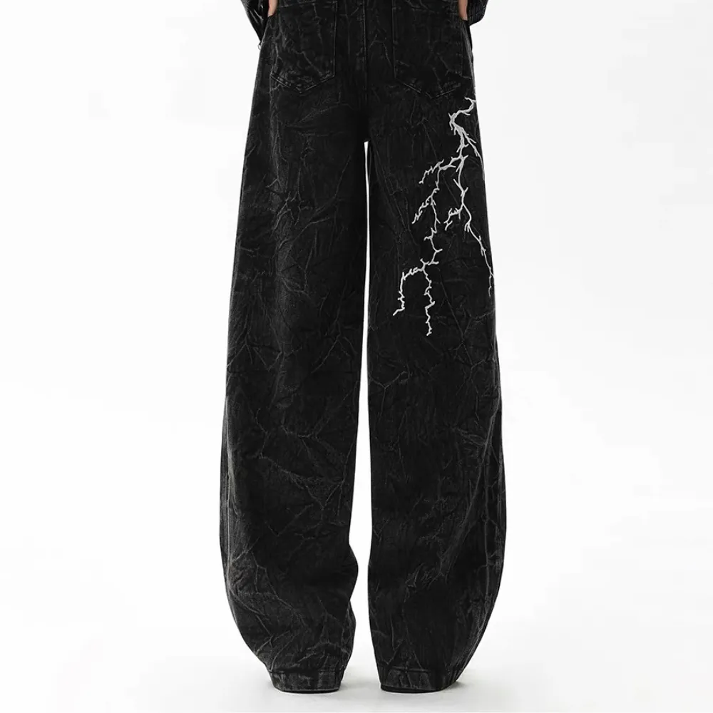 High Street Hip-hop Distressed Washed Jeans
