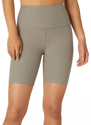 High Waisted Biker Short In Birch Heather
