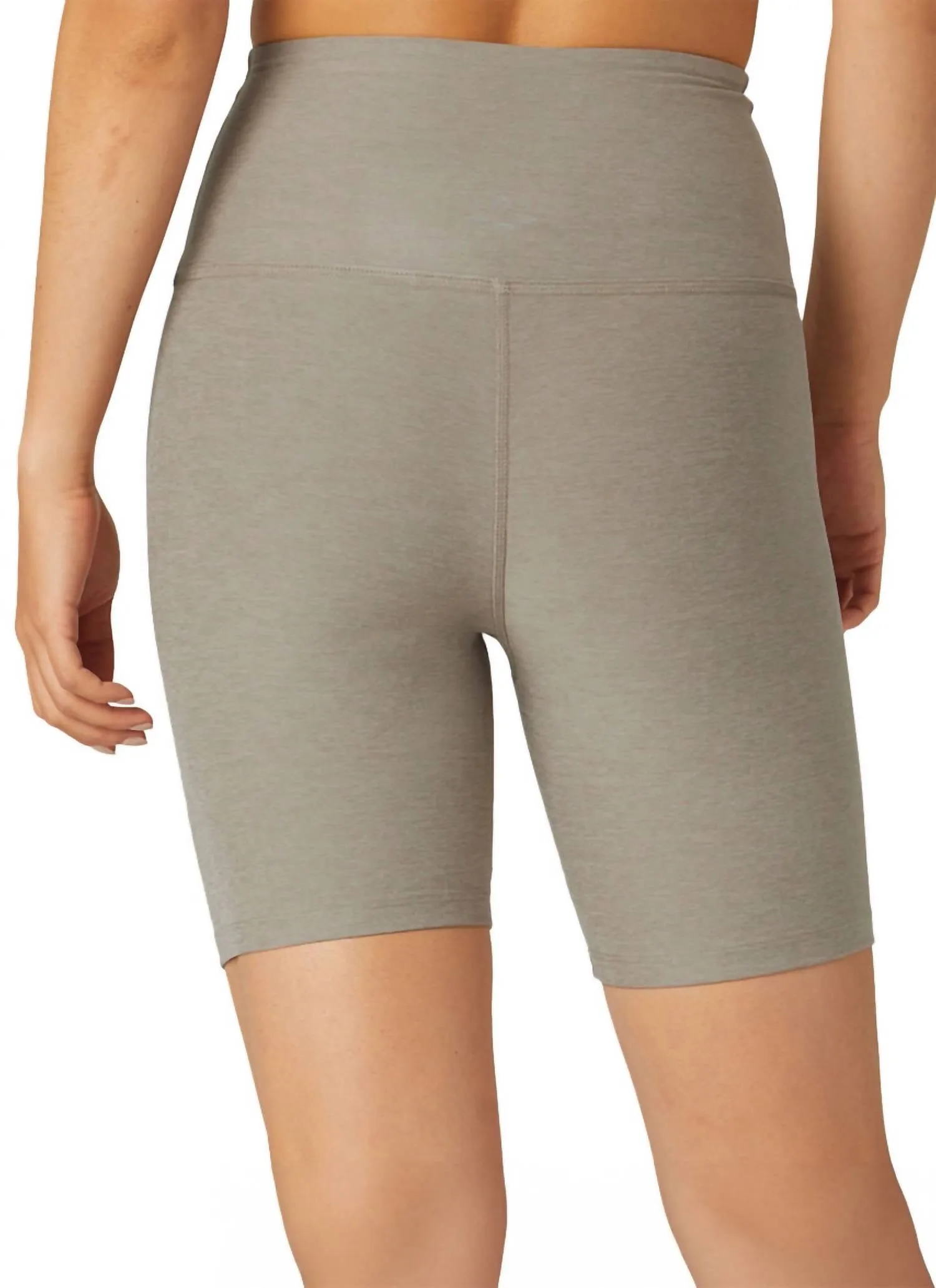 High Waisted Biker Short In Birch Heather