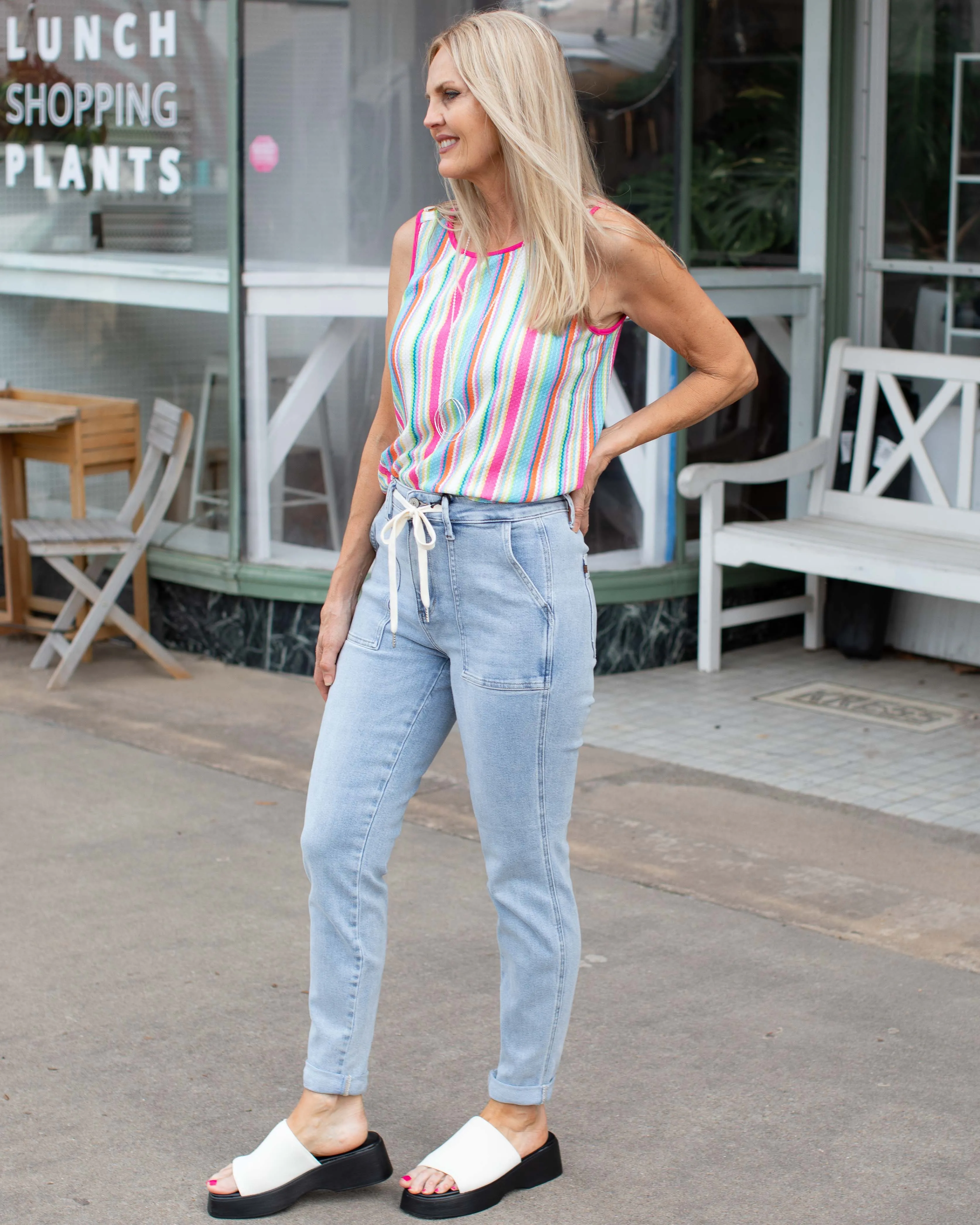 HW VINTAGE CUFFED JOGGER JEANS BY JUDY BLUE