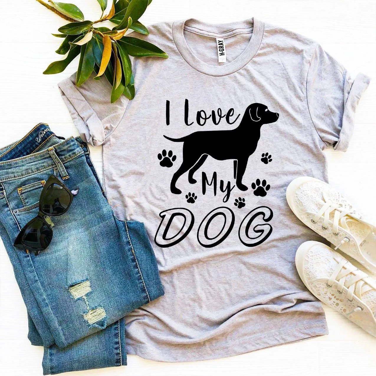 I Love My Dog Womens T-Shirt