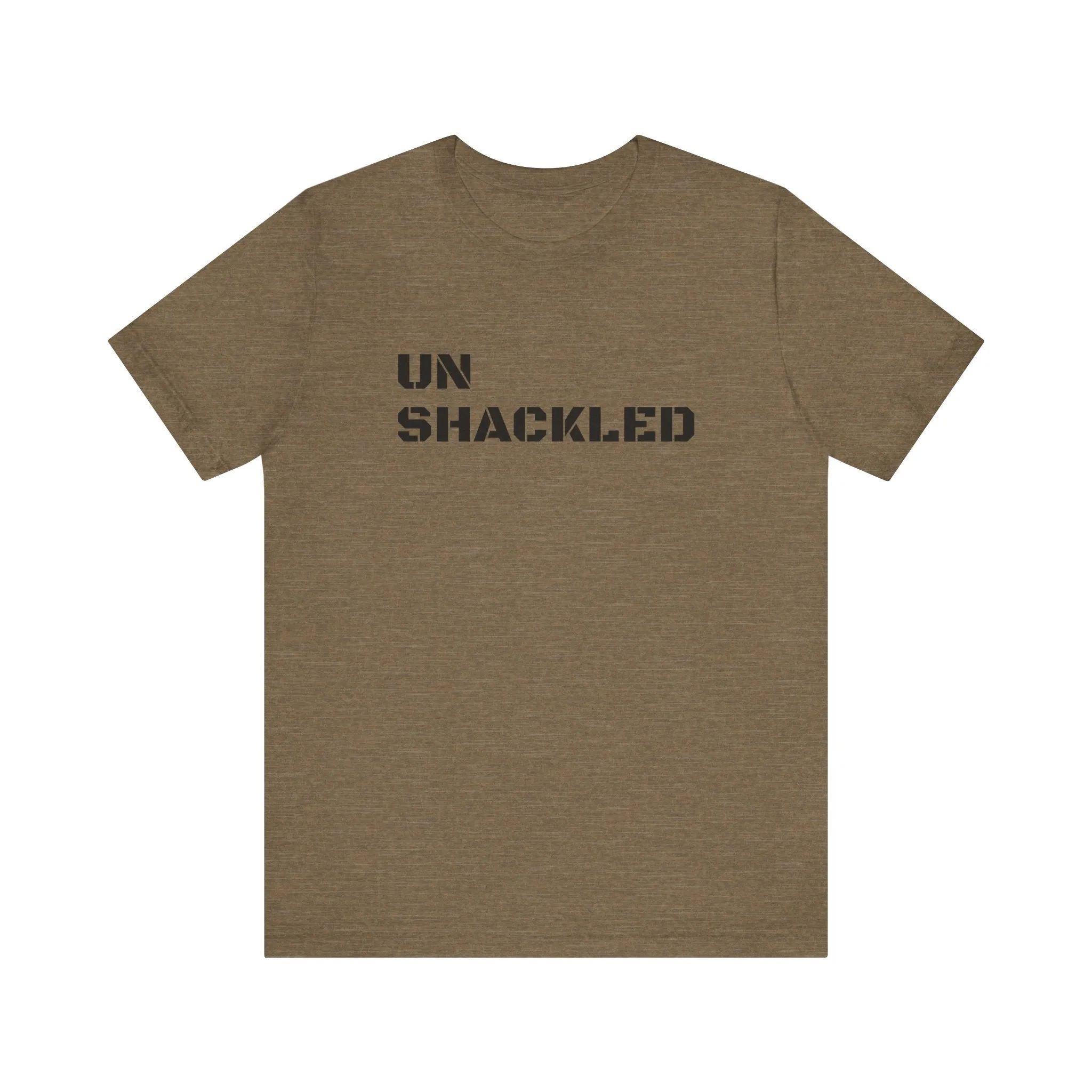Inspirational Gym Shirts for Men - Motivation for Your Workout - UNSHACKLED - Front