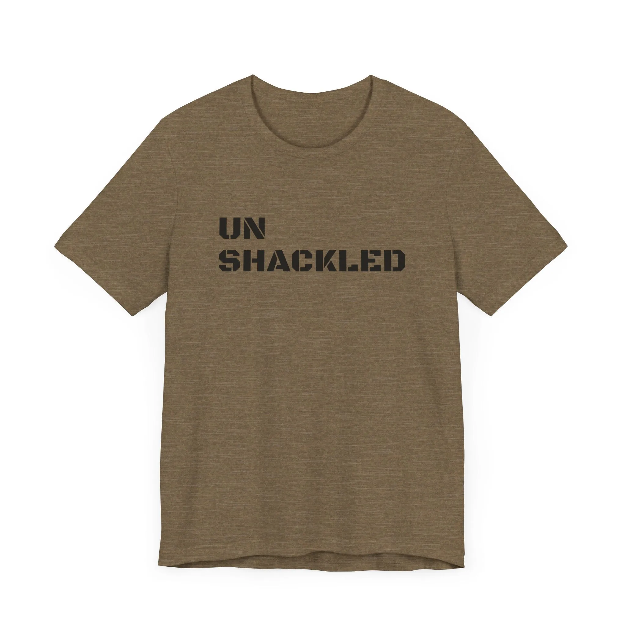 Inspirational Gym Shirts for Men - Motivation for Your Workout - UNSHACKLED - Front