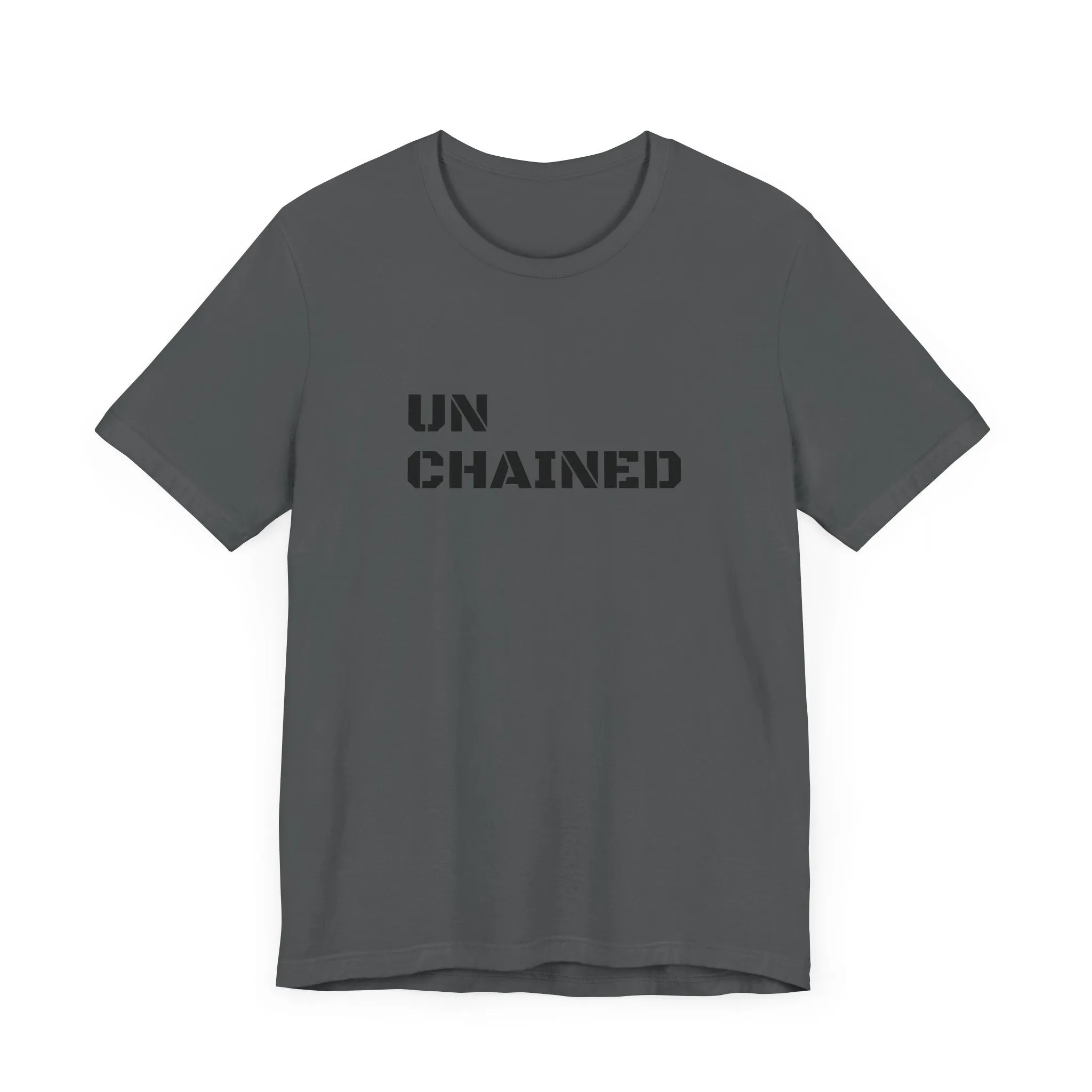 Inspirational Gym Shirts - Motivation for Your Workout - UNCHAINED - Front