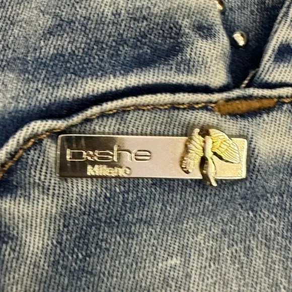 Italian Designer DISHE DOSHE Y2K Studded Glam Jeans