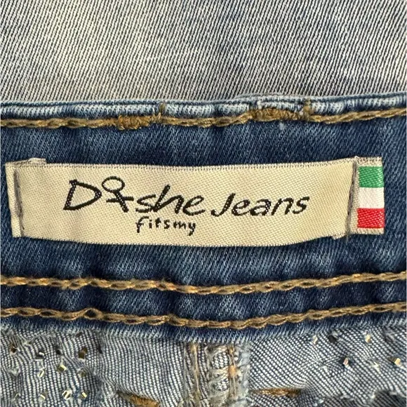 Italian Designer DISHE DOSHE Y2K Studded Glam Jeans