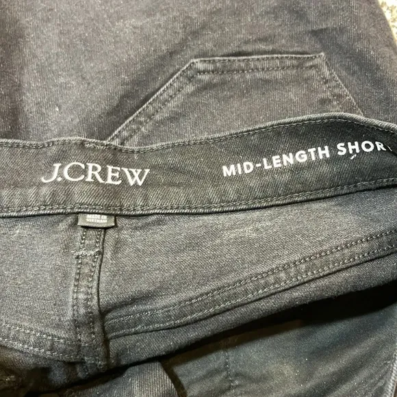 J Crew Black Denim mid length Shorts Sz 27