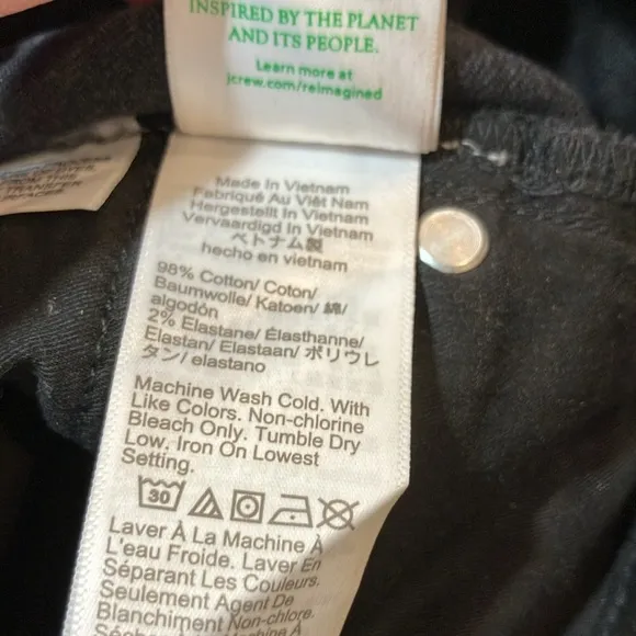J Crew Black Denim mid length Shorts Sz 27
