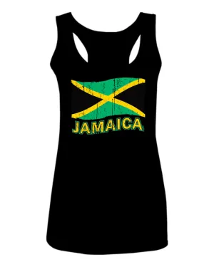 Jamaica Tee Jamaican National Country Flag Tee Carribean  women's Tank Top sleeveless Racerback
