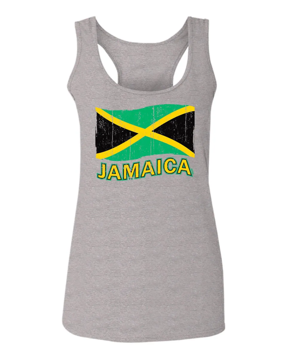 Jamaica Tee Jamaican National Country Flag Tee Carribean  women's Tank Top sleeveless Racerback