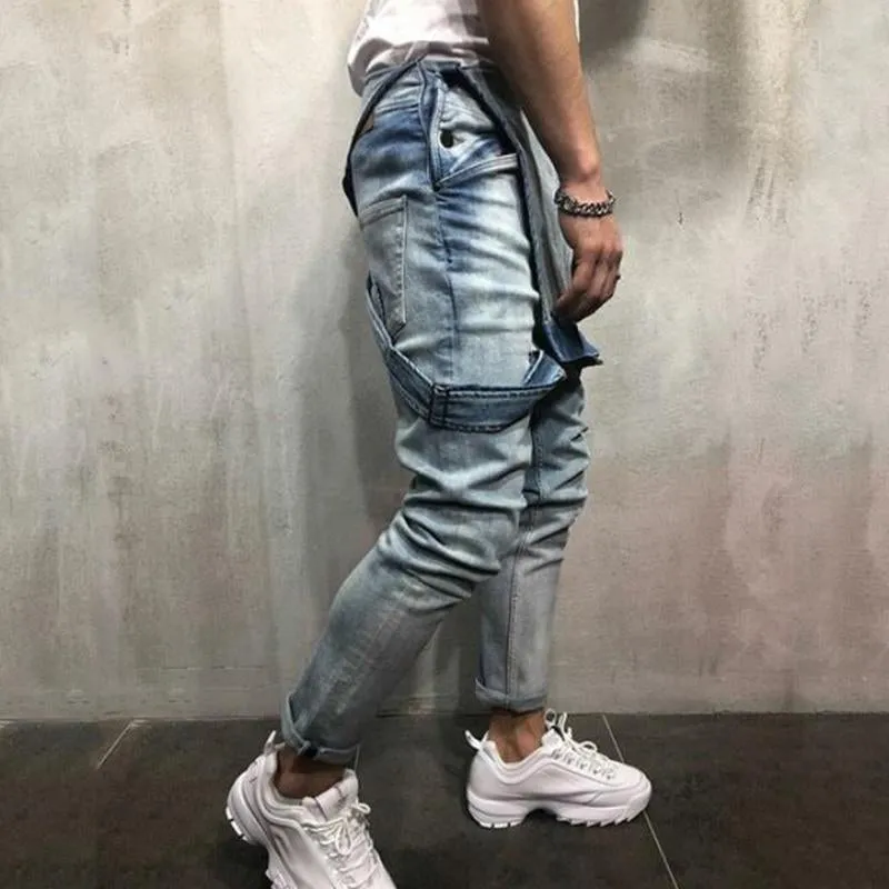 Jean en denim à coutures contrastées