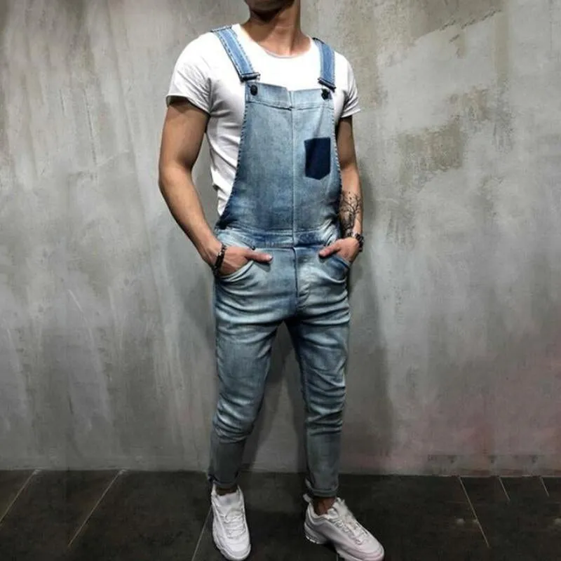 Jean en denim à coutures contrastées