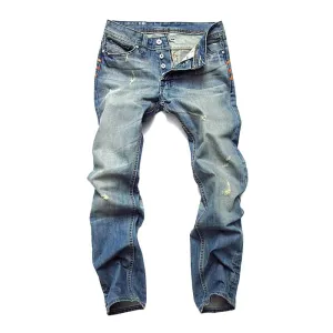 Jean skinny décontracté à poches délavées vintage