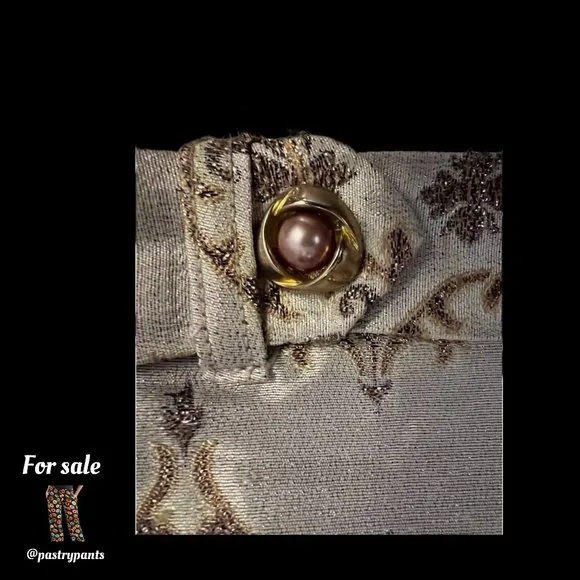 Johnson Ladies Silk Lined Brocade silver/ gunmetal/ gold printed Shorts 4