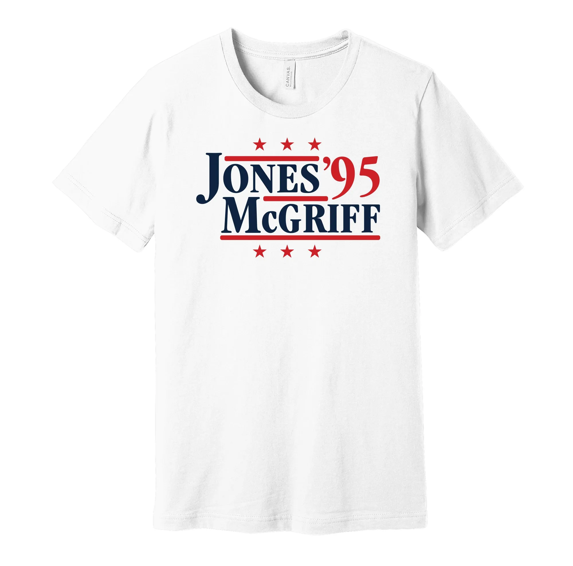 Jones & McGriff '95 - Atlanta Baseball Legends Political Campaign Parody T-Shirt - Hyper Than Hype Shirts